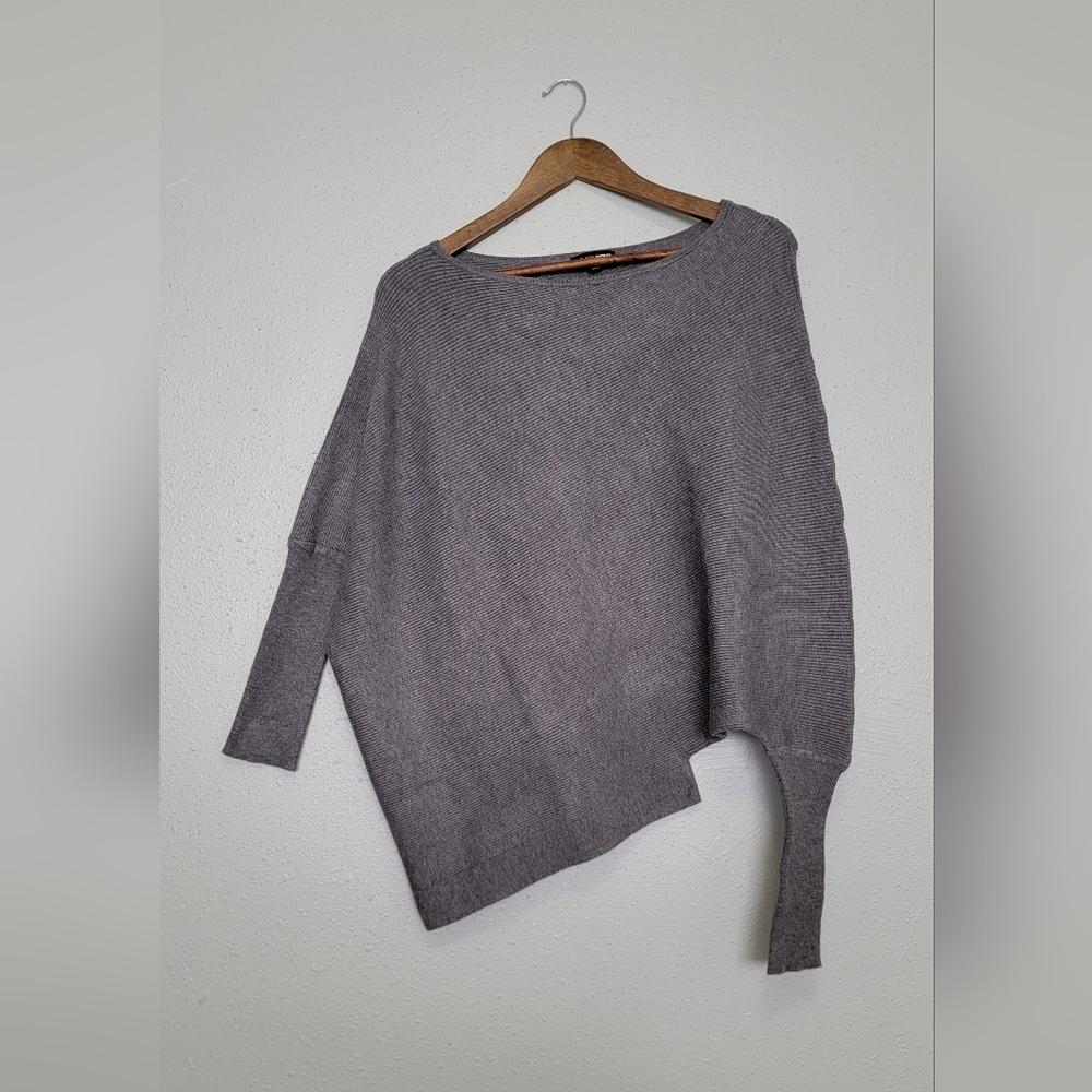 Fashion Nova Asymmetrical Batwing Ribbed Knit Blouse